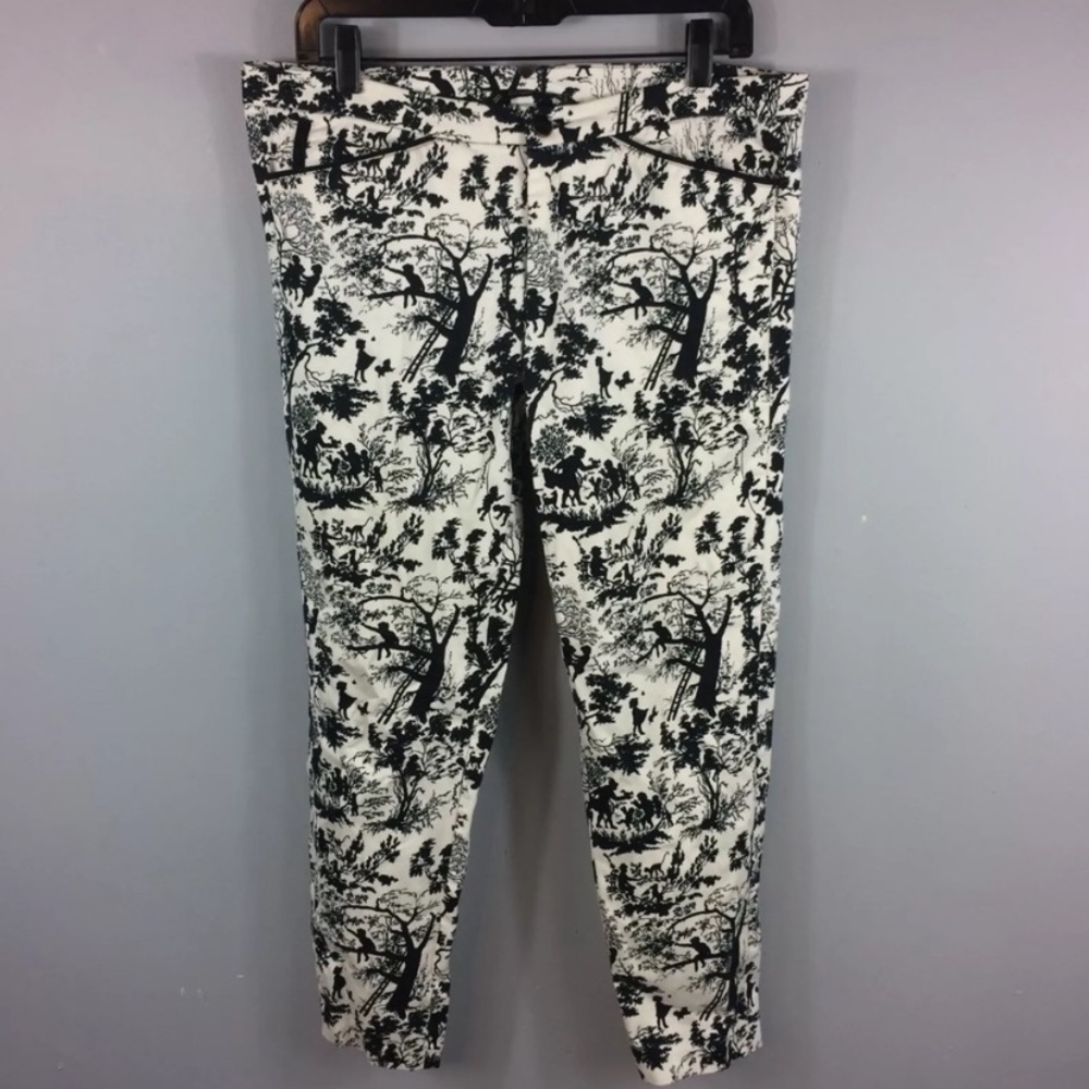 Zara Trafaluc Black Patterned Skinny Leg Pants